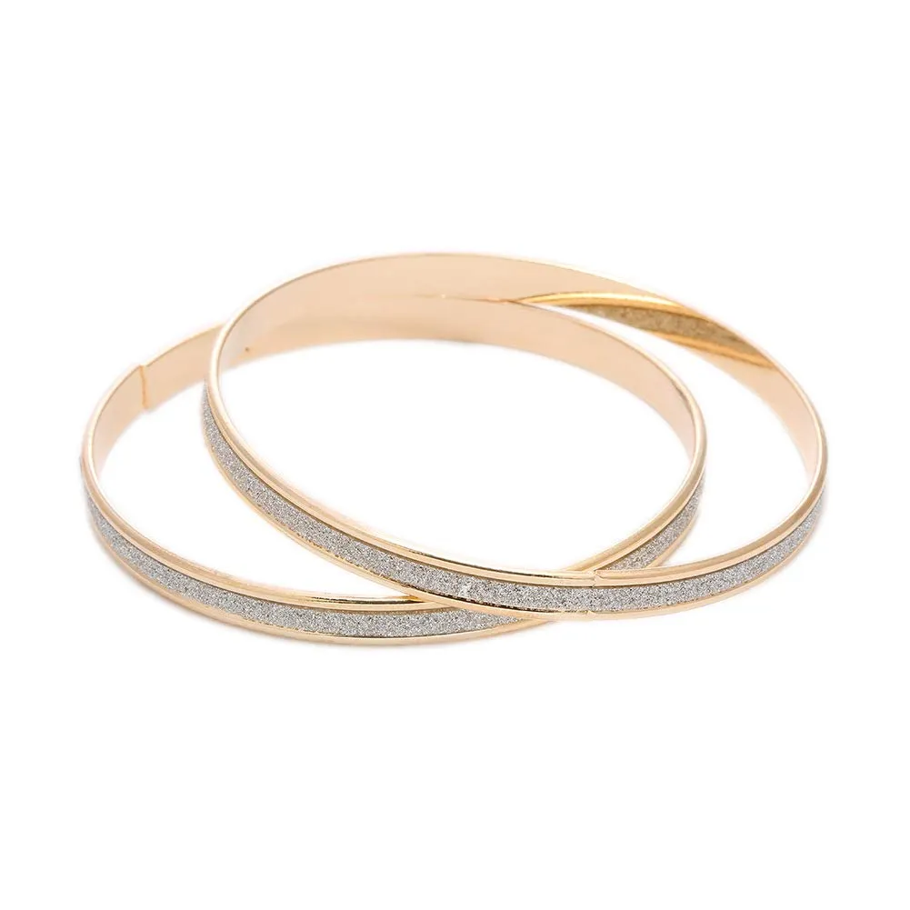 Yellow Chimes Exclusive Luxury Look Circle Matte Finish Rose Gold Plated Bangles For Women and Girls