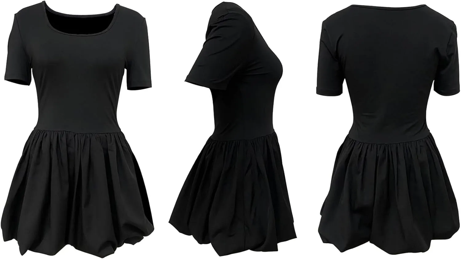 YOOTIKO Women Y2k Bubble Mini Dress Party Clubwear Sexy Square Neck Long Sleeve Cute Puffy Dress