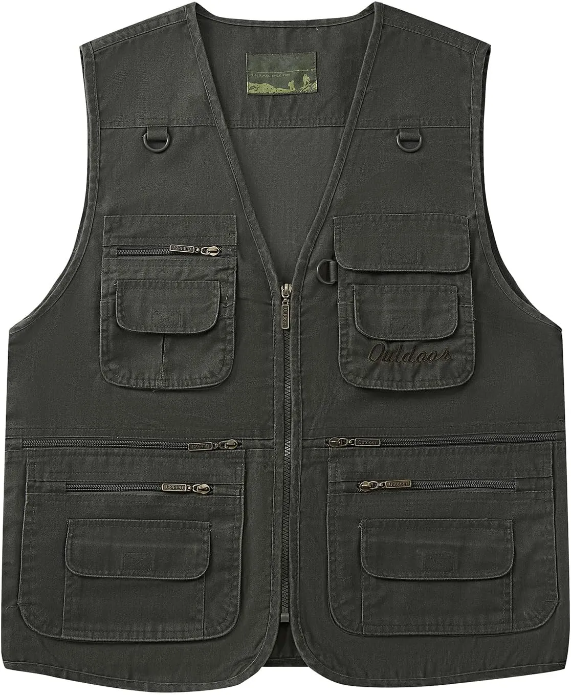 Ziker Men's Fishing Vest Outdoors Travel Work Photography Journalist Cargo Vest Jacket with Multi Pockets