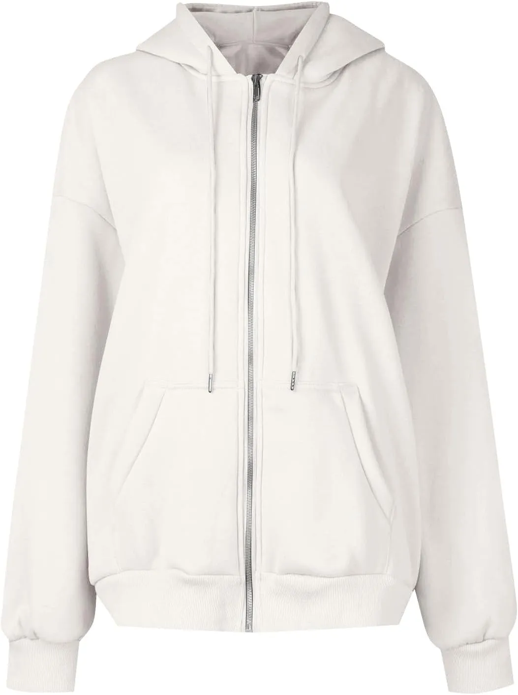 Zip Up Hoodie Women Y2k Long Sleeve Drawstring Hooded Overiszed Sweatshirt Casual Comfy Soft Fall Jackets 2024