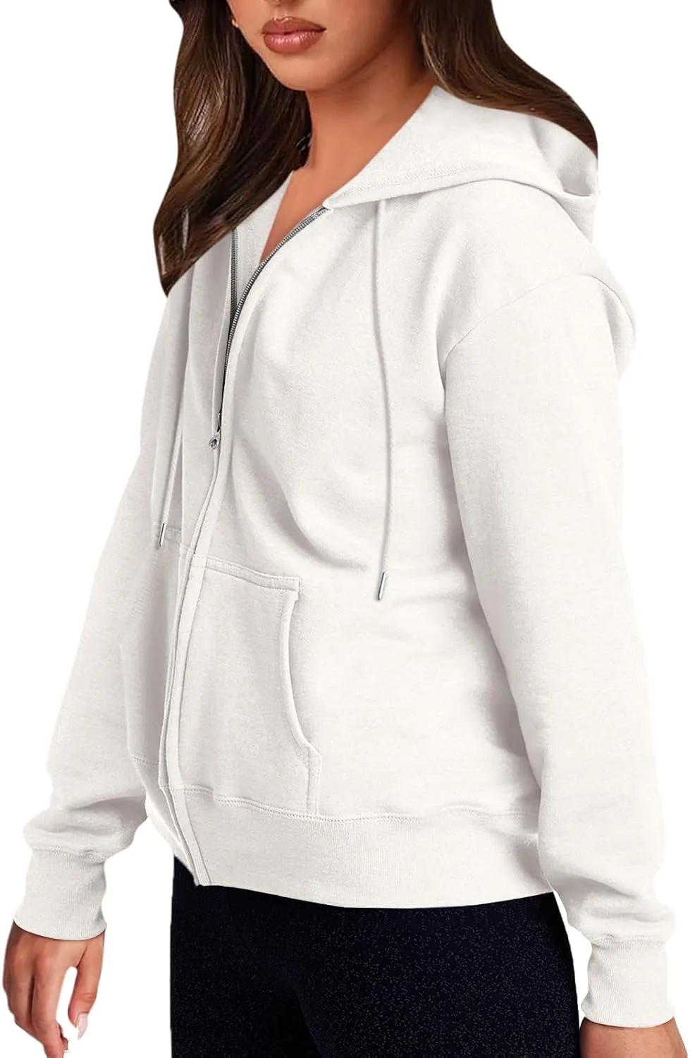 Zip Up Hoodie Women Y2k Long Sleeve Drawstring Hooded Overiszed Sweatshirt Casual Comfy Soft Fall Jackets 2024